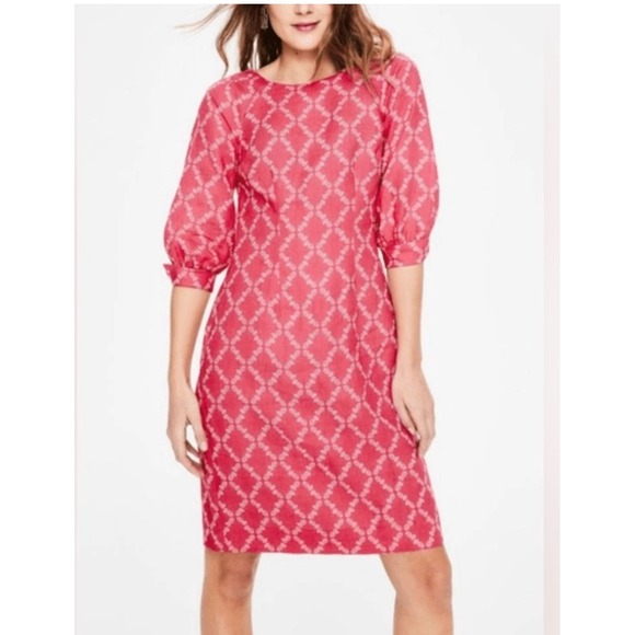 Boden Dresses & Skirts - Boden Kate Linen Dress Pineapple Print Puff Sleeve Pink Casual US 8R